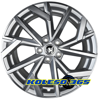 Skoda OEM 5E3601025 7.5x19 5x112 ET48 DIA57.1 Grey Polished (Темно-серый с полированной лицевой частью)